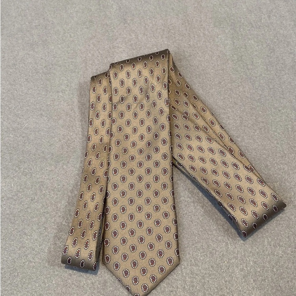 Angleo Bosani, Paisley Metalic Gold 100% Silk Tie